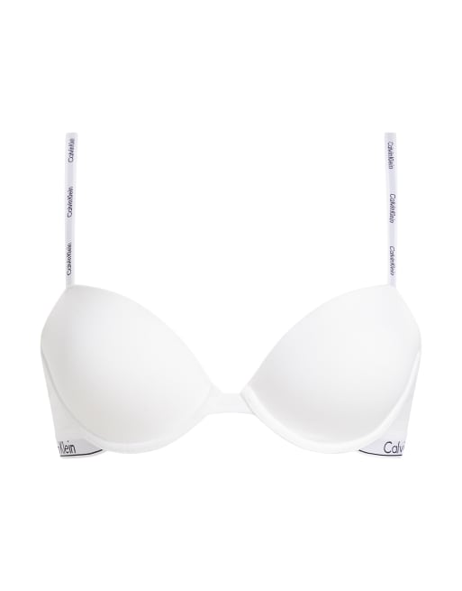 Calvin Klein – Modern Cotton – Leicht gefütterter Halbschalen-BH in Weiß mit Bügel und Logoträgern, 3 von 4