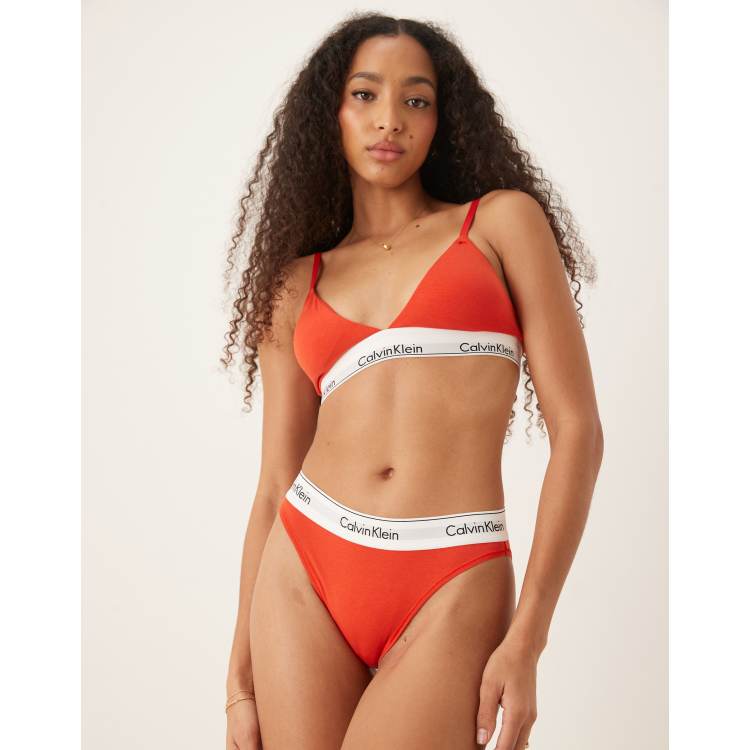 sexy calvin klein lingerie Calvin Klein Modern Cotton lingerie set in red
