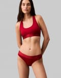 [Calvin Klein] Calvin Klein Modern Cotton lingerie thong with metallic logo taping in red M RED