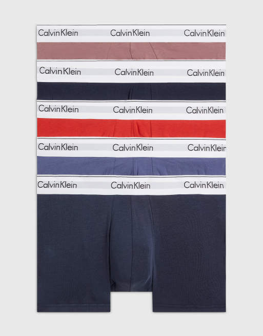 Calvin Klein - Modern Cotton - Lot de 5 boxers - Multicolore