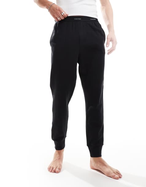 Calvin Klein Modern Cotton lounge jogger with logo waistband in black - view 1