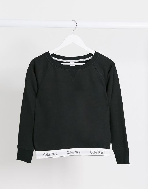 Calvin Klein Men's Modern Cotton Lounge Crewneck Sweatshirt, Black