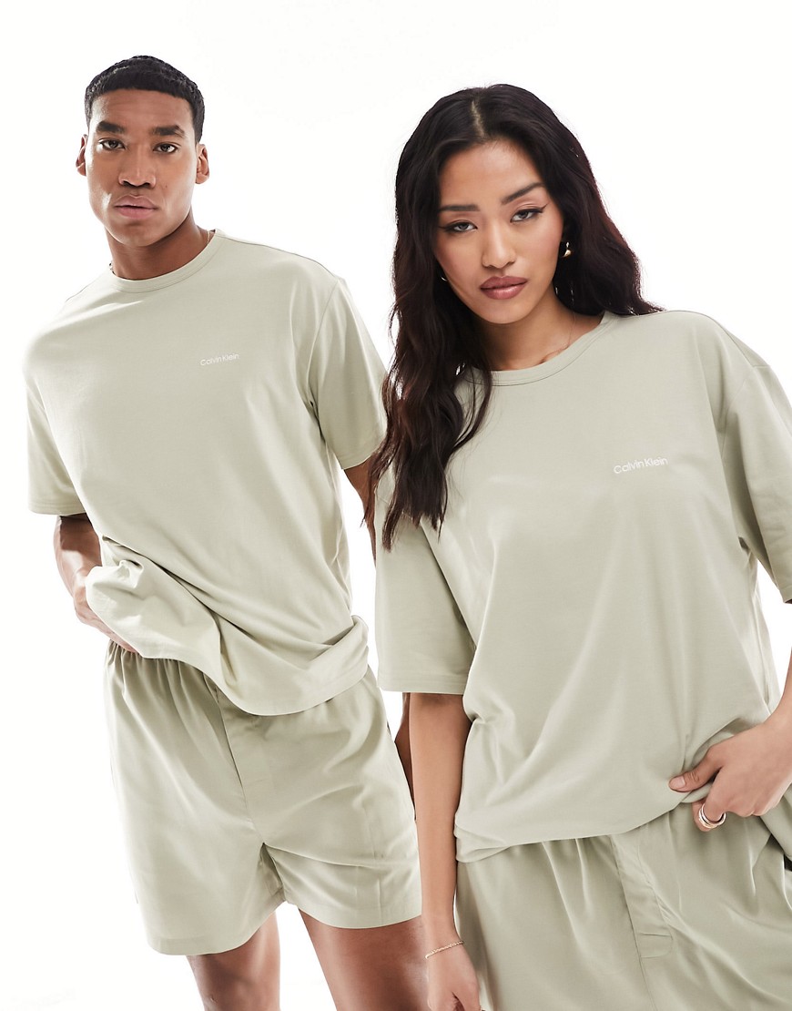 Calvin Klein modern cotton lounge t shirt in beige grey