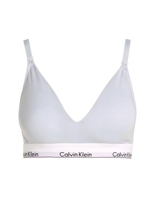 Calvin Klein - Modern Cotton - Lyseblå trekantsbralette med let for og logobånd, 2 af 4