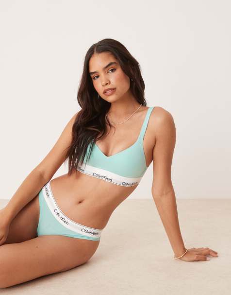 Calvin Klein - Modern Cotton - Mintblå bralette med løftende effekt - view 1