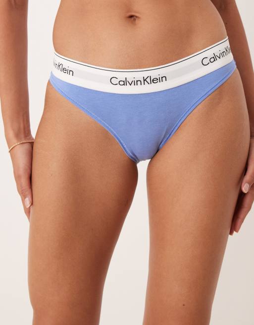 Calvin Klein – Modern Cotton – Niebieskie majtki o fasonie bikini, 3 z 4