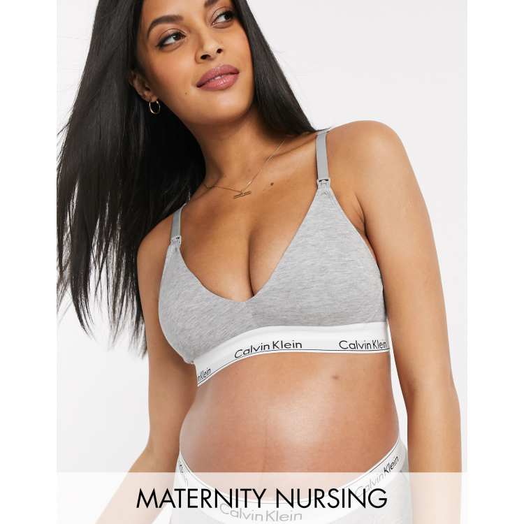 Calvin Klein Modern Cotton Nursing Bra in grey | ASOS