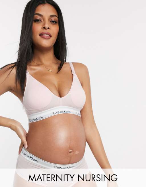 Calvin Klein Modern Cotton Nursing Bra in pink | ASOS