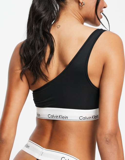 Calvin Klein Womens 001 Black Modern Cotton Bandeau Cotton-blend Jersey Bra  Xs