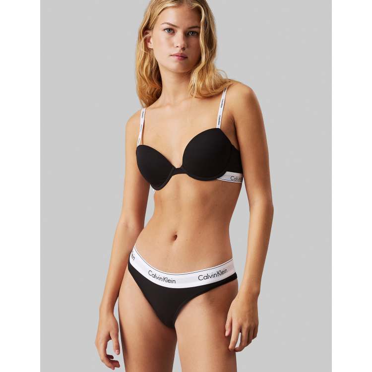 Calvin Klein Modern Cotton Reggiseno nero a mezza coppa con