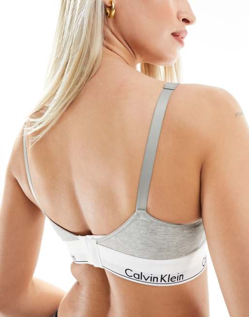 Calvin Klein Modern Cotton - Reggiseno per allattamento grigio, 3 di 4