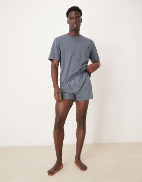 Calvin Klein - Modern Cotton - Set da casa con T-shirt e boxer grigio blu - view 1