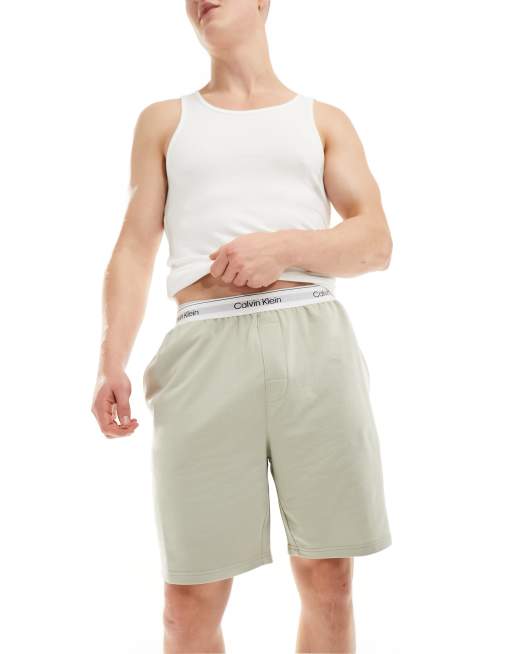  Calvin Klein modern cotton sleep shorts in beige grey