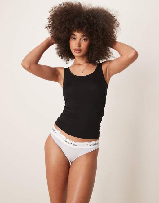 Calvin Klein - Modern Cotton - Slip bikini azzurri con fascia in vita con logo