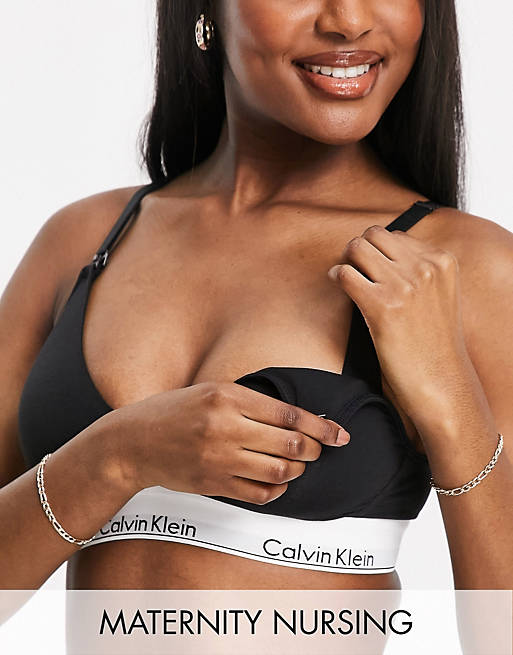 beslutte møde meteor Calvin Klein - Modern Cotton - Sort amme-BH | ASOS