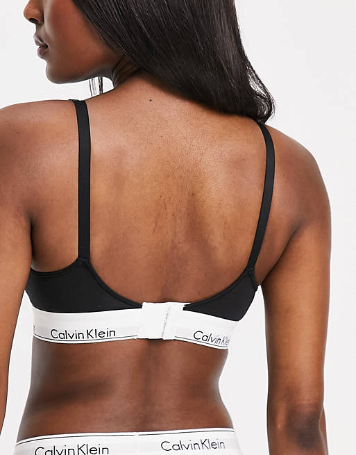 beslutte møde meteor Calvin Klein - Modern Cotton - Sort amme-BH | ASOS