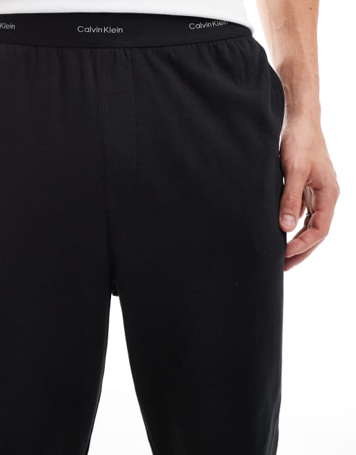 Calvin Klein - Modern Cotton - Sorte lounge-joggingbukser med logo-taljebånd, 4 af 5