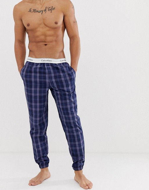 Calvin Klein Modern Cotton Stretch plaid woven pyjama bottoms | ASOS