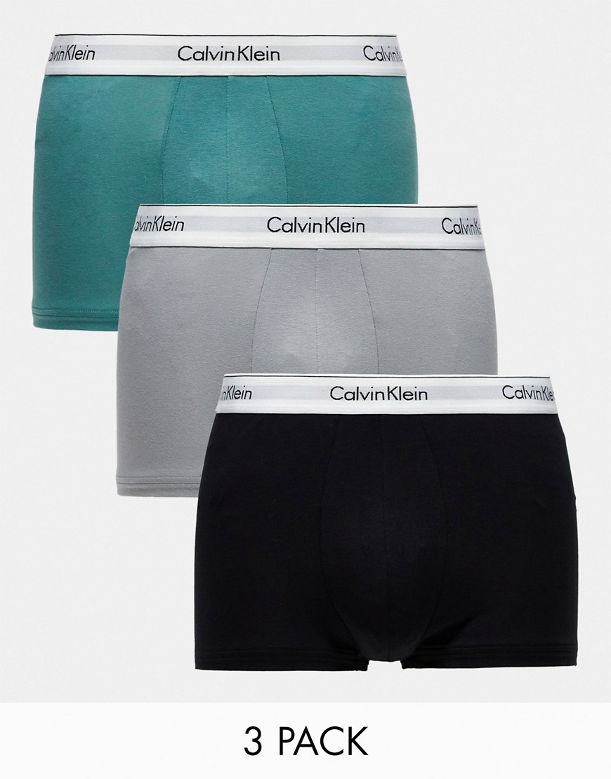 Calvin Klein modern cotton stretch trunks 3 pack in multi