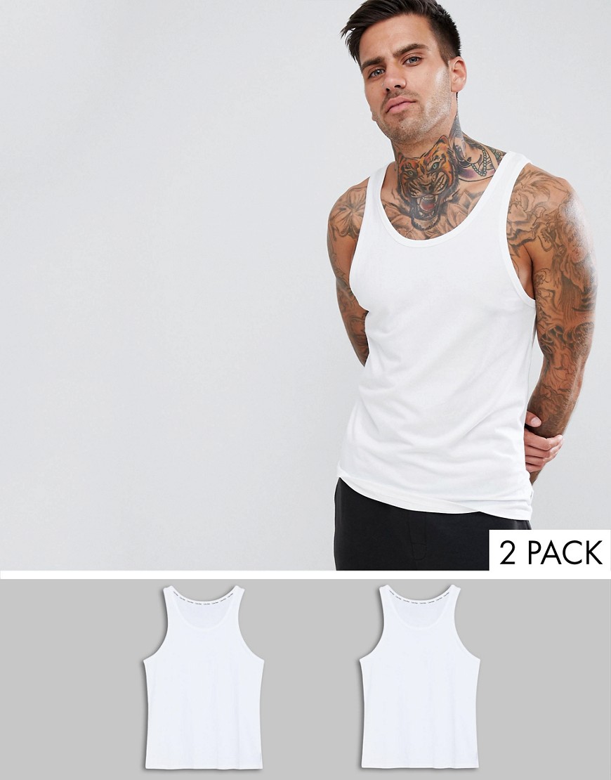 Calvin Klein Modern Cotton Stretch Vest 2 pack-White