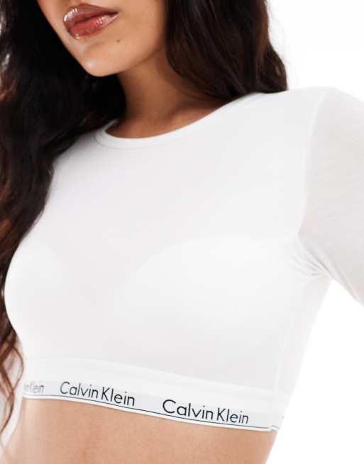 Calvin Klein – Modern Cotton – T-Shirt-Bustier in Weiß ASOS