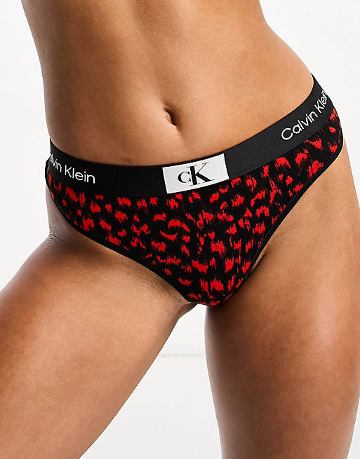 Calvin Klein Modern Cotton thong in leopard print | ASOS