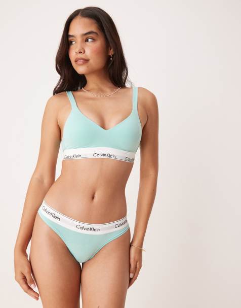 Calvin Klein Modern Cotton thong in mint blue - view 1