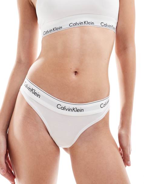 Calvin Klein Modern Cotton thong in white - view 1