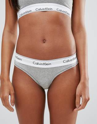 Calvin Klein Modern Cotton Grey Thong - Women from Daniel Department Store  UK