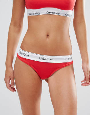 calvin klein modern cotton thong red