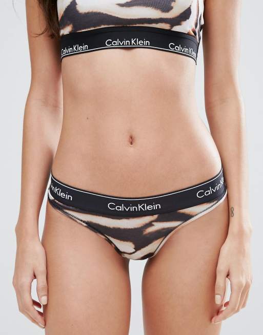 Calvin Klein Women's Cotton Bralette and Thongs Underwear Set in