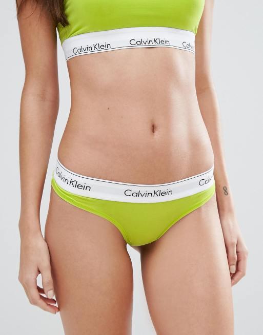 Calvin Klein Underwear Panties - Modern Cotton Thong Green, Women