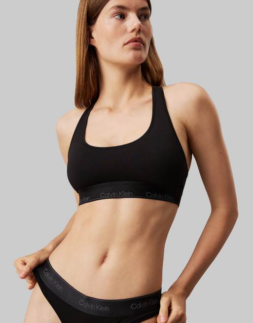 Calvin Klein Modern Cotton unlined racerback bralette/thong gift