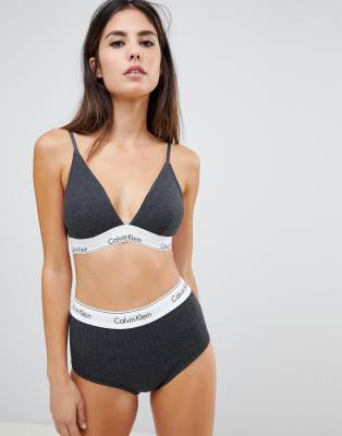 calvin klein modern cotton grey triangle bra