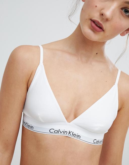 Calvin Klein Tonal Logo Unlined Triangle Bra, 57% OFF