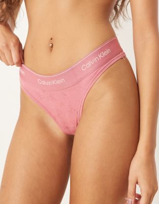 Calvin Klein Modern Cotton Valentines Heart Monogram Brief With Logo Waistband In Pink