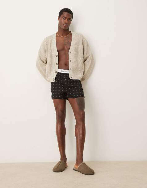 Calvin Klein – Modern Cotton – Zestaw 2 par dopasowanych bokserek ze wzorem w logo i w kolorze khaki - view 1