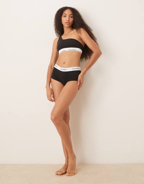 Calvin Klein - Modern - Culotte a vita medio alta color nero con logo - view 1