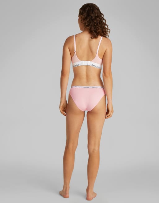 Calvin Klein – Modern – Gröna, rosa och grå trosor i bikinimodell med logga, 3-pack, 5 av 5