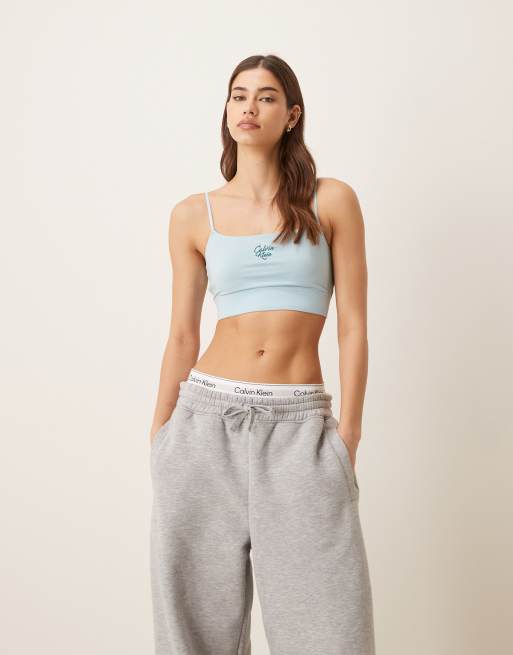 Calvin Klein – Modern – Jasnoniebieska braletka z naszywką z logo, 2 z 4
