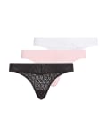 [Calvin Klein] Calvin Klein Modern Lace 3 pack low rise lingerie thongs in black/white/pink-Multi XS Black/White/Pink