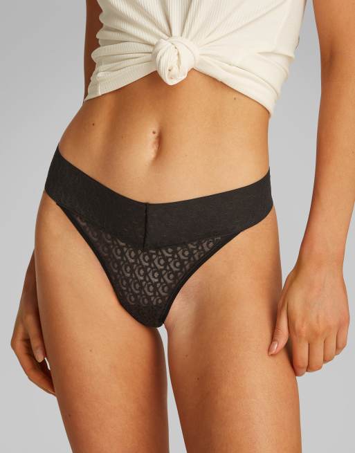 Calvin Klein Modern Lace 3 pack low rise thongs in black/white/pink, 3 of 4