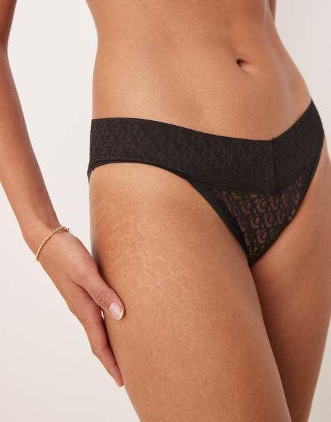 Calvin Klein - Modern Lace - Bikinibroekje met logo en lage taille in zwart - view 1