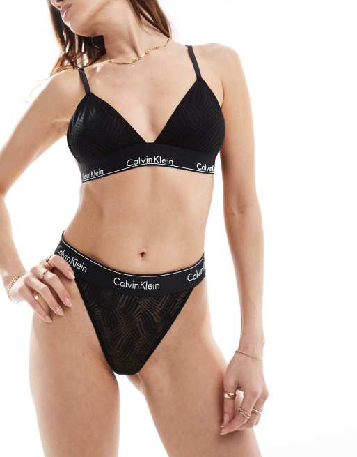 Calvin klein triangle lace bra best sale