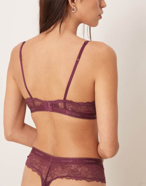 Calvin Klein Modern Lace lingerie gift set in Berry, 2 of 4