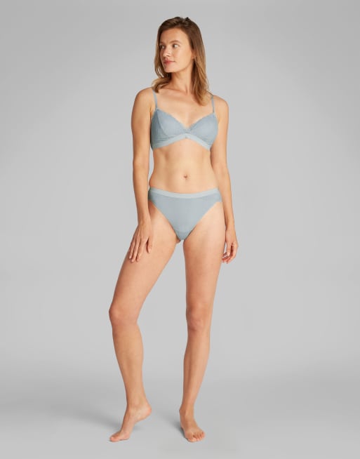 Calvin Klein – Modern Lace – Ljusblå, lätt fodrad trekantsbehå i spets, 3 av 4