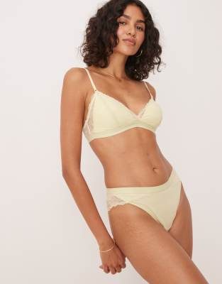Calvin Klein Modern Lace Tanga Thong In Yellow