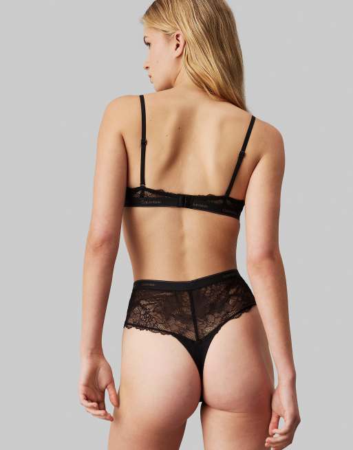 Calvin Klein Modern Lace unlined demi underwire bra in black, 3 of 4