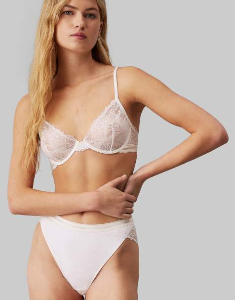 Calvin Klein Modern Lace Unlined Demi underwire bra in white - view 1