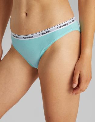 Calvin Klein Modern Logo 3 Pack Bikini Briefs In Blue